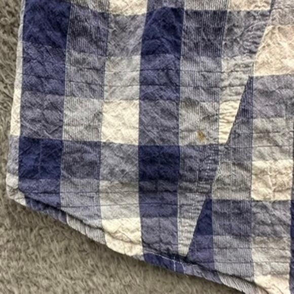 Habitat Clothes to Live In Women's Small Blue Plaid Button Up Shirt‎ 3/4 Sleeves - Picture 8 of 8